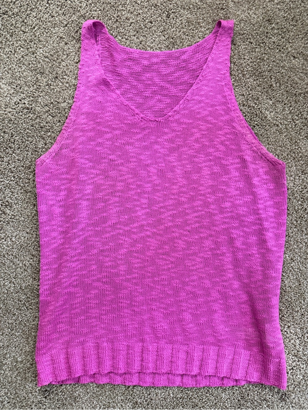 Amazon Pink Knit V-Neck Tank Top